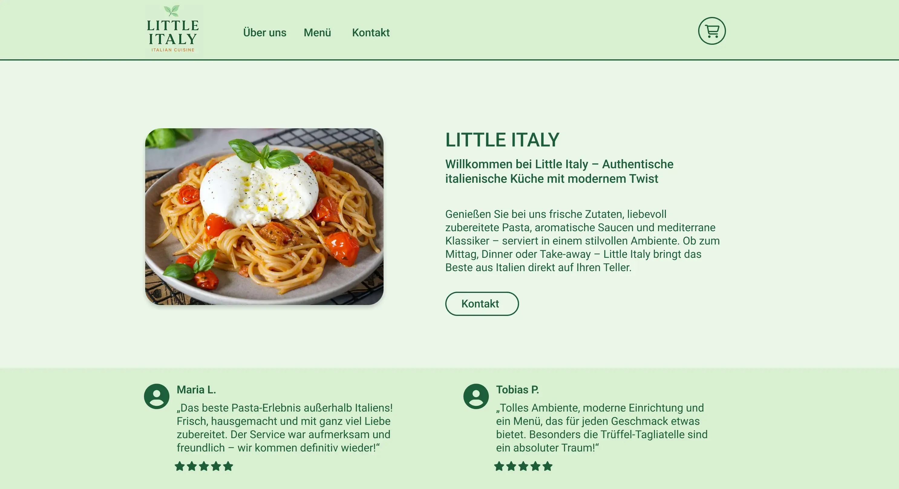 Darstellung eines mit AlFiManagement erstellten Webshops